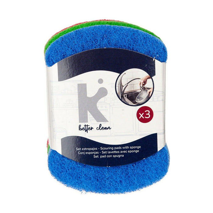 Set de tampoane de curățat Multicolor Fibre abrazive 7 X 10 X 2,5 cm (20 Unități)