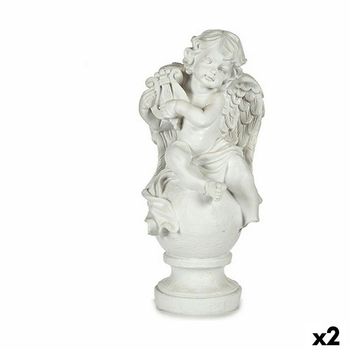 Figură Decorativă Înger Alb 22 x 22 x 48 cm (2 Unități)