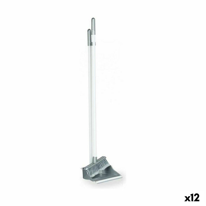 Set de Curățenie Mătură și Făraș Argintiu Plastic (12 Unități)