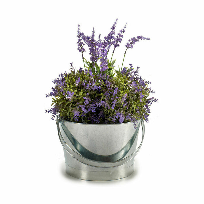 Ghiveci Cub Argintiu Zinc 25 x 30 x 26,5 cm (12 Unități)