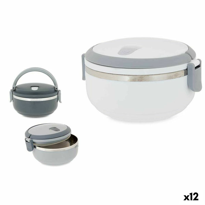 Cutie rotundă pentru prânz cu capac Plastic 700 ml (12 Unități)