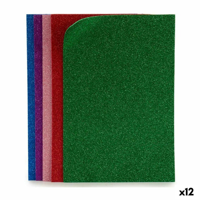 Cauciuc Eva Multicolor Purpurină 65 x 0,2 x 45 cm (12 Unități)
