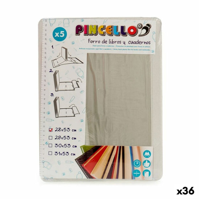 Copertă adezivă pentru cărți Transparent 28 x 53 cm (36 Unități)