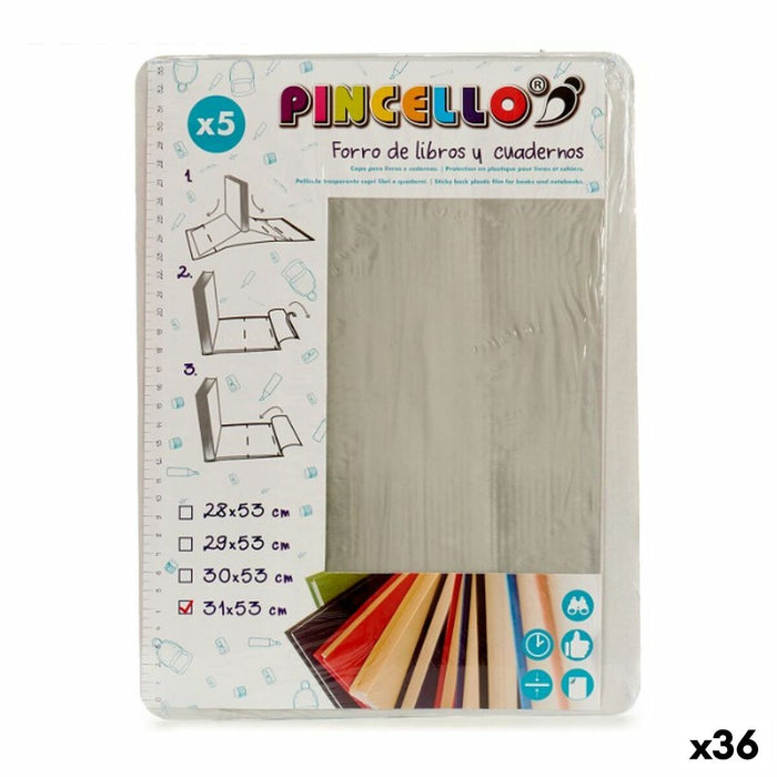 Copertă adezivă pentru cărți Transparent 31 x 53 cm (36 Unități)