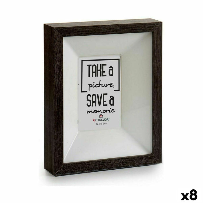 Ramă foto de Perete Lemn Geam Maro închis 5 x 27,1 x 22,5 cm (8 Unități)