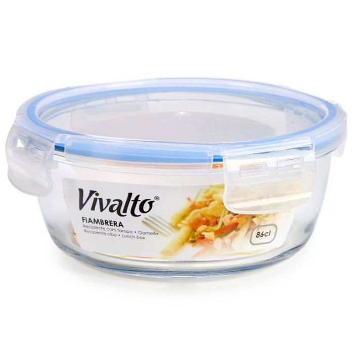 Cutie pentru prânz ermetică Rotundă Albastru 860 ml 16,5 x 7,5 x 16,5 cm (12 Unități)
