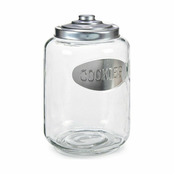 Borcan de biscuiți Argintiu Metal 580 ml 19 x 28 x 19 cm (4 Unități)