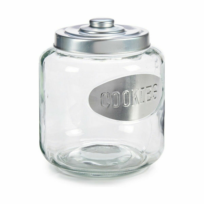 Borcan de biscuiți Argintiu Metal 400 ml 19 x 22,5 x 19 cm (4 Unități)