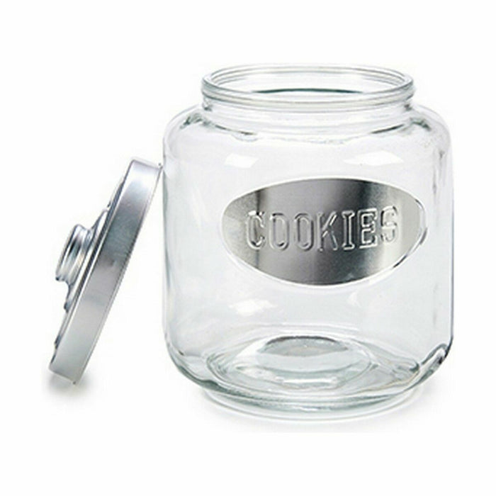 Borcan de biscuiți Argintiu Metal 400 ml 19 x 22,5 x 19 cm (4 Unități)