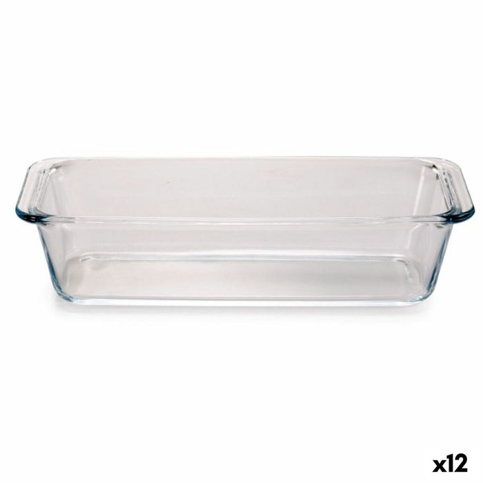 Tavă pentru Cuptor Borcam Cozonac Cu mânere Transparent 1,63 L (12 Unități)