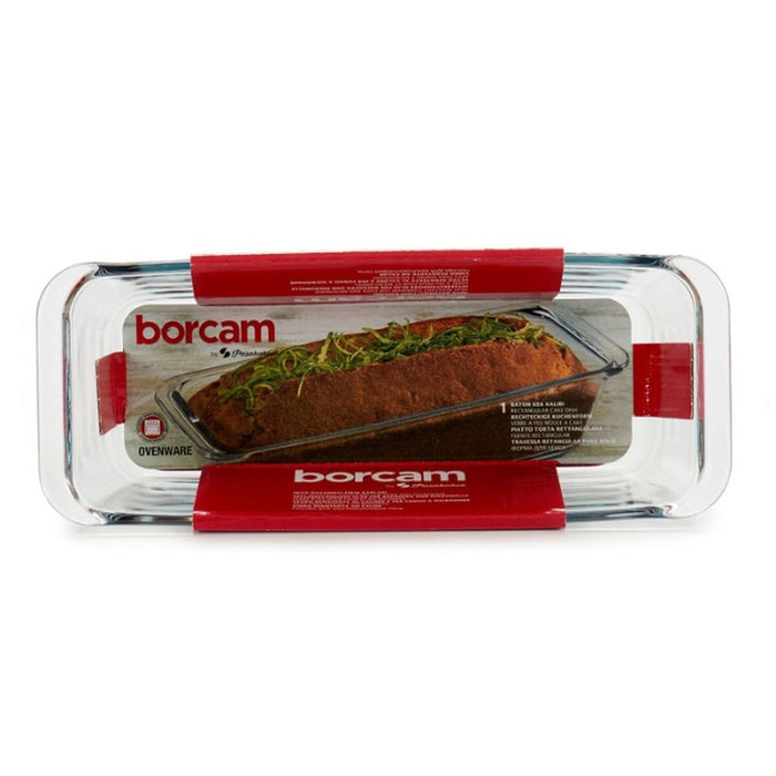 Tavă pentru Cuptor Borcam Cozonac Cu mânere Transparent 1,63 L (12 Unități)