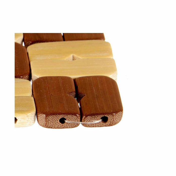 Suport Protecție pentru Masă Set Pătrat Bambus Maro 13 x 2 x 13 cm (24 Unități)