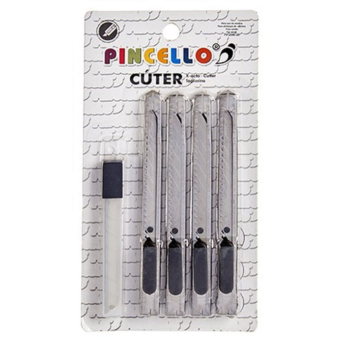 Cutter Set Argintiu Metal Plastic 1,5 x 18,5 x 10 cm (24 Unități)