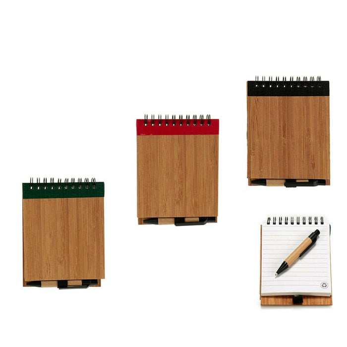 Caiet cu Inele și Pix Bambus 1 x 10 x 13 cm (24 Unități)