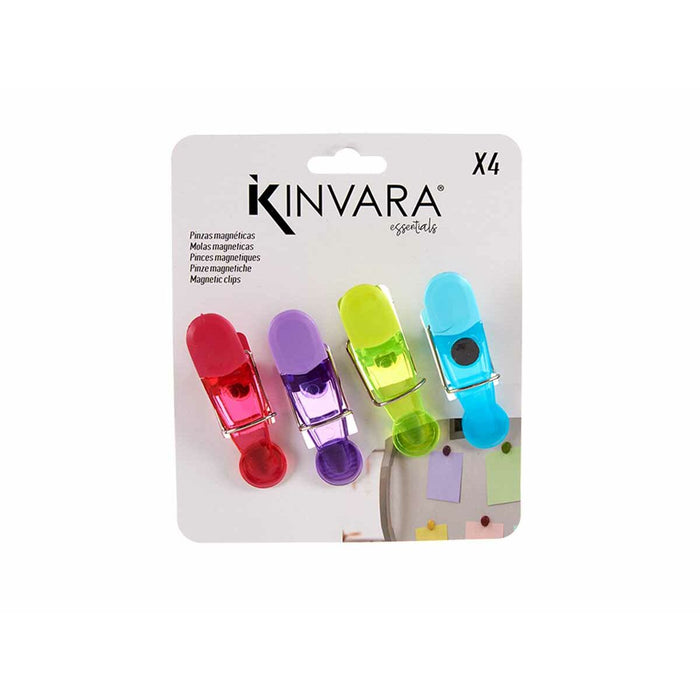 Cleme pentru etanșarea pungilor Multicolor Cauciuc Plastic 4 Piese Magnetic (12 Unități)