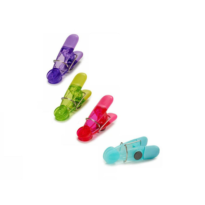 Cleme pentru etanșarea pungilor Multicolor Cauciuc Plastic 4 Piese Magnetic (12 Unități)