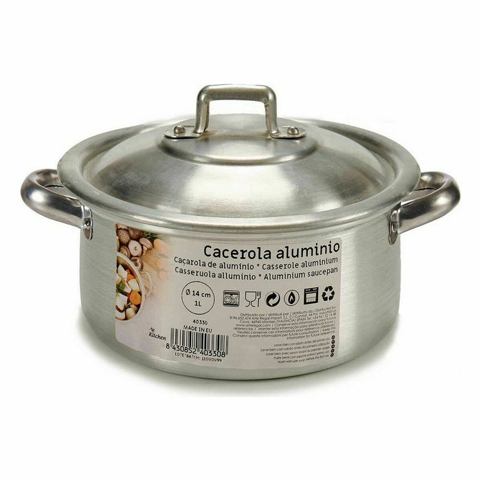 Caserolă Cu Capac Ø 14 cm Argintiu Aluminiu 1 L (10 Unități)