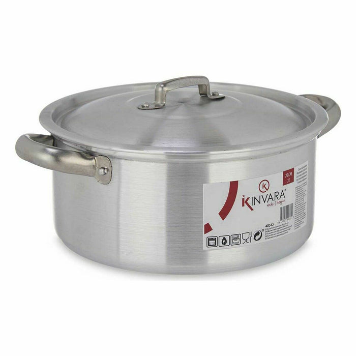 Caserolă Cu Capac Argintiu Aluminiu 3 L (10 Unități)