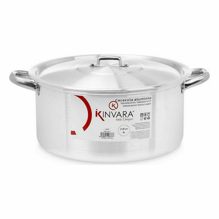 Caserolă Cu Capac Argintiu Aluminiu 8 L (6 Unități)