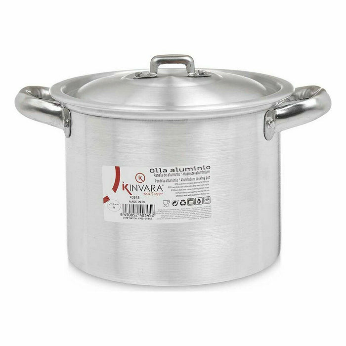 Oală cu capac Argintiu Aluminiu 23,5 x 15 x 18 cm (6 Unități)