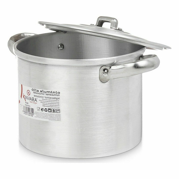 Oală cu capac Argintiu Aluminiu 23,5 x 15 x 18 cm (6 Unități)