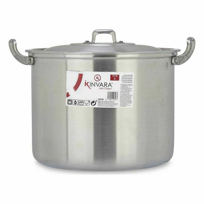 Oală cu capac Argintiu Aluminiu 31 x 20 x 24 cm (6 Unități)