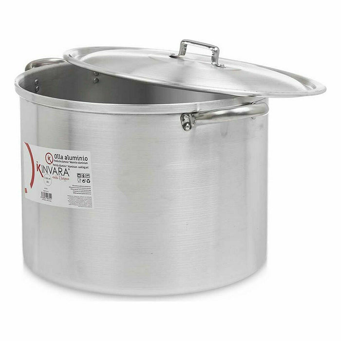Oală cu capac Ø 36 cm Argintiu Aluminiu (2 Unități)