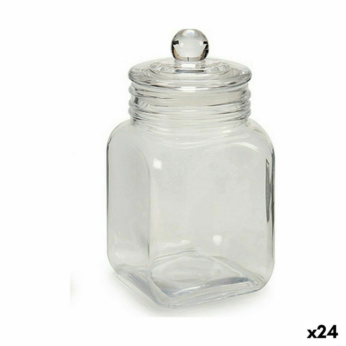 Borcan Închidere ermetică Transparent Sticlă 1,2 L 11 x 19,5 x 11 cm (24 Unități)