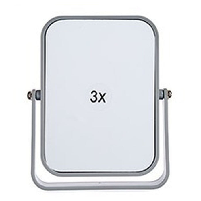 Oglindă cu Efect de Mărire Gri Geam Plastic 2,5 x 19,5 x 16 cm (6 Unități)
