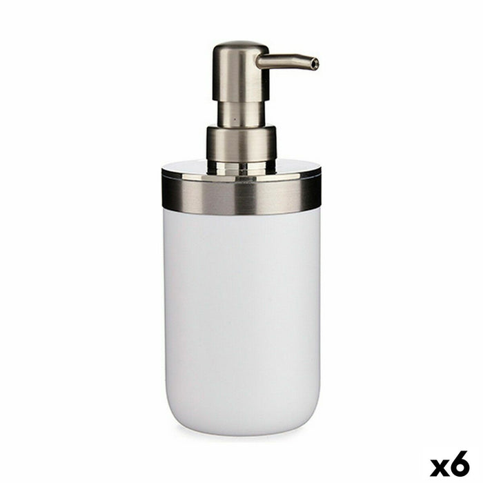 Dozator de Săpun Argintiu Alb Plastic 350 ml (6 Unități)
