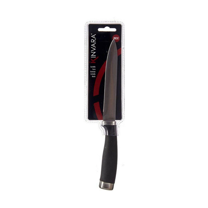 Cuțit de bucătărie 3 x 23,5 x 2 cm Argintiu Negru Oțel inoxidabil Plastic (12 Unități)