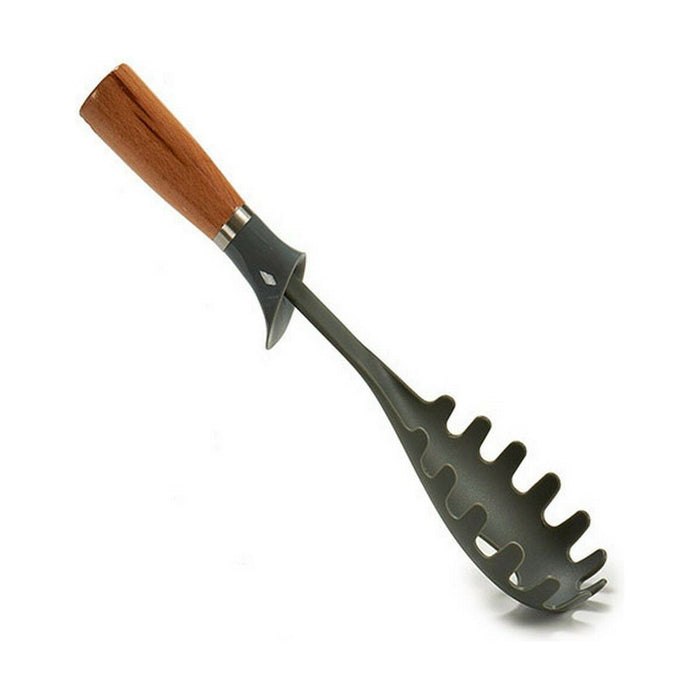 Lingură de servit paste Gri Lemn Maro Nailon 5,5 x 32 x 7,5 cm (6 Unități)