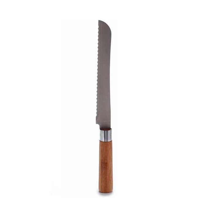 Cuțit cu lamă tip fierăstrău 2,8 x 2,5 x 32 cm Oțel inoxidabil Bambus (12 Unități)