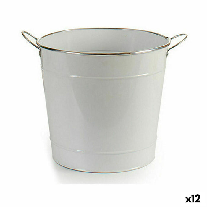 Ghiveci Cub Alb Argintiu Metal 29 x 27 x 37 cm (12 Unități)