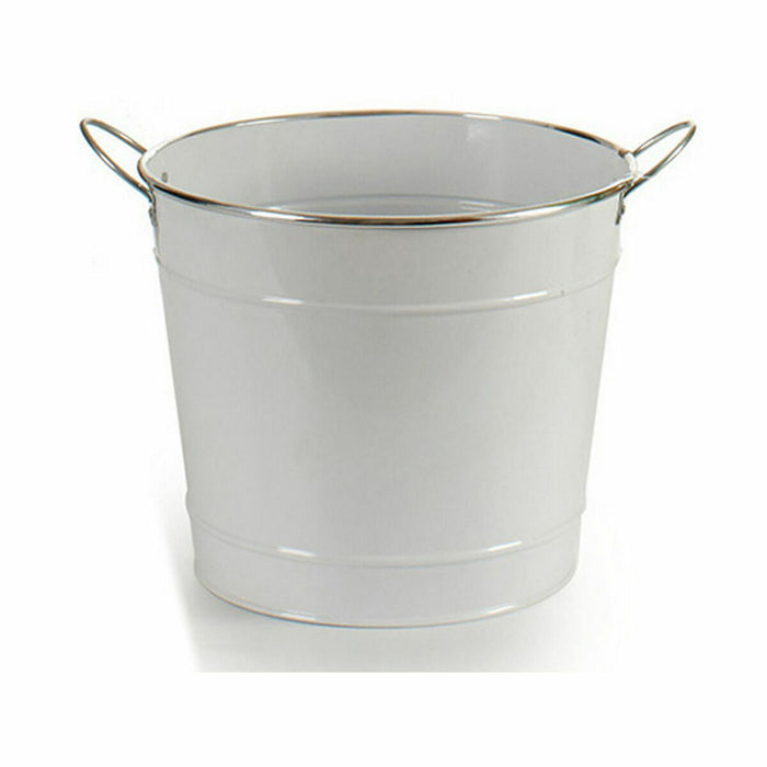 Ghiveci Cub Alb Argintiu Zinc 34,8 x 23 x 27,8 cm (12 Unități)