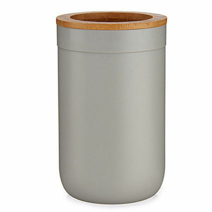 Suport pentru periuțe de dinți Maro Gri Bambus polipropilenă 7,7 x 11,5 x 7,7 cm (6 Unități)