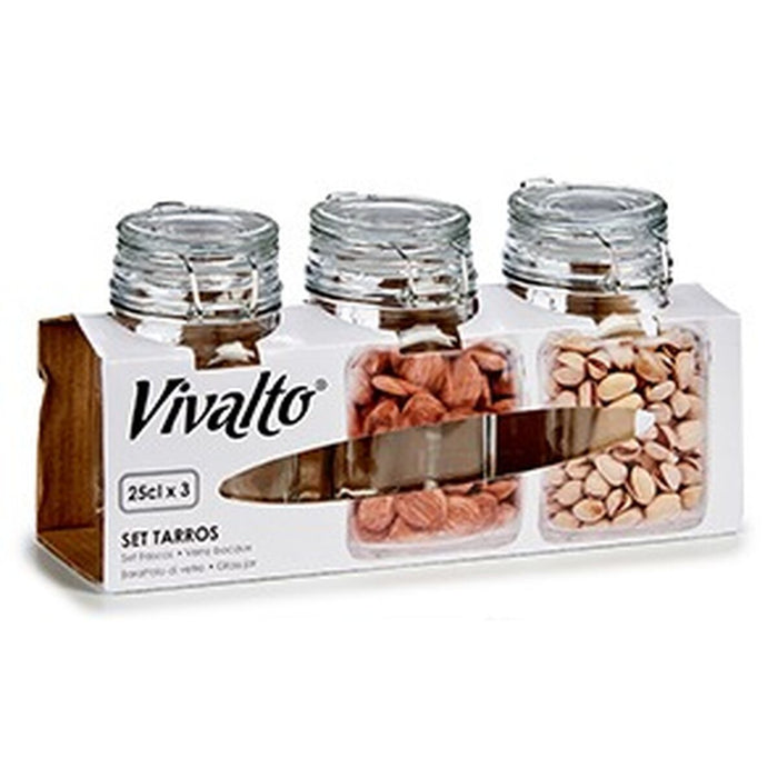 Set de tuburi Închidere ermetică Transparent Gumă Metal 250 ml (12 Unități)