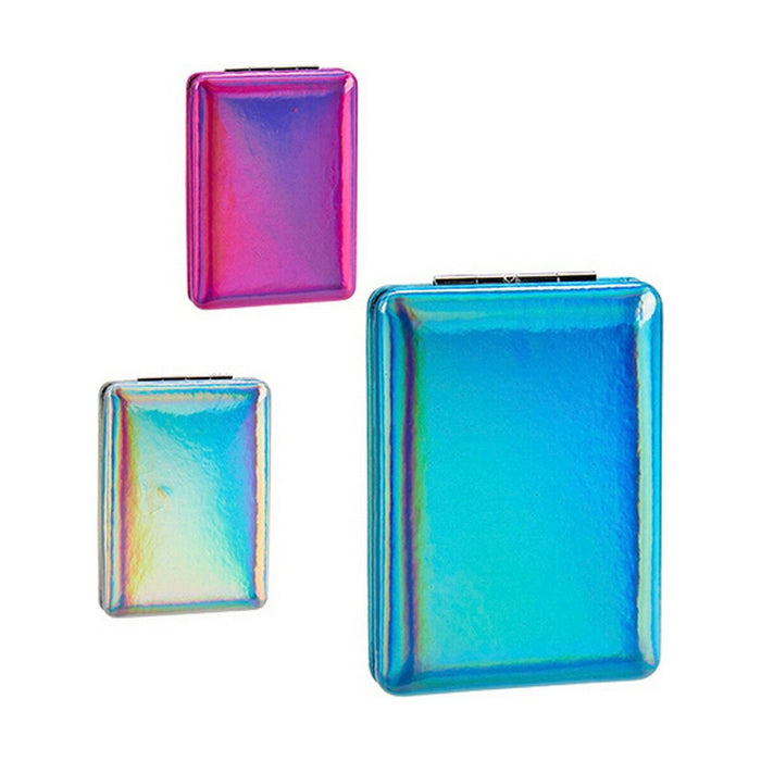 Oglindă de Buzunar Metalizat Albastru Roz Argintiu Geam Plastic 2,5 x 8,5 x 6,2 cm (12 Unități)