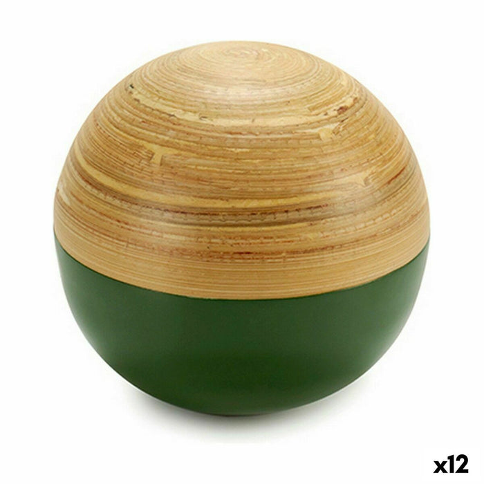 Figură Decorativă Míč Maro Verde Bambus 10 x 10 x 10 cm (12 Unități)