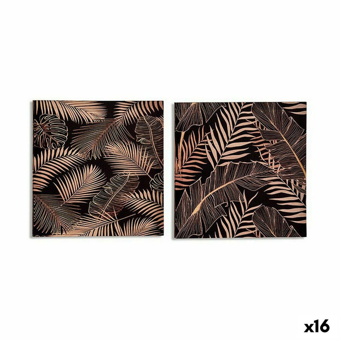 Pânză Frunza a unei plante Negru 1,5 x 40 x 40 cm (16 Unități)