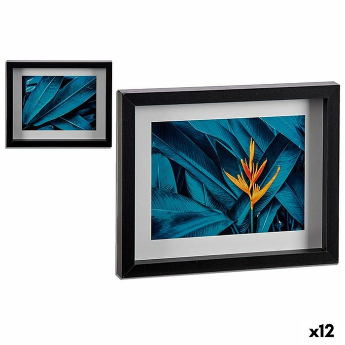 Tablou Frunza a unei plante Tropical Multicolor Lemn 22 x 2,5 x 27 cm (12 Unități)