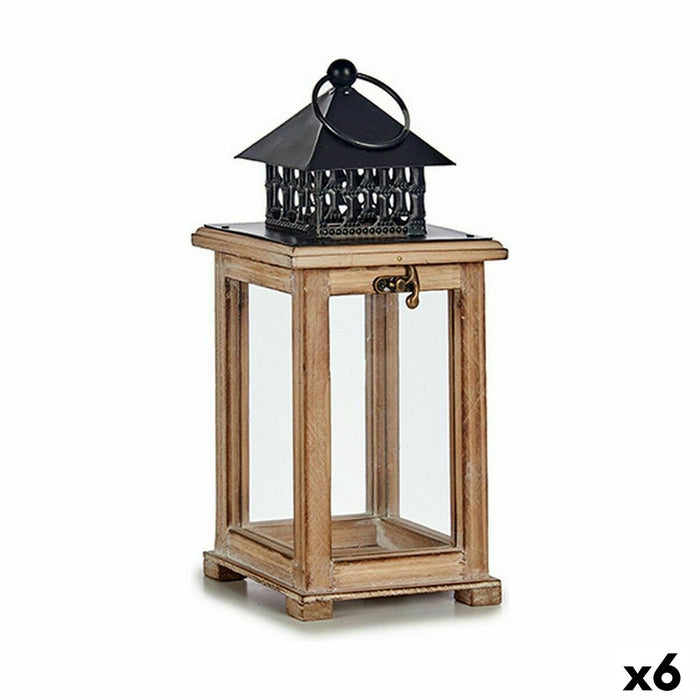 Lucerna Maro Negru Lemn Metal 13 x 29 x 13 cm (6 Unități)