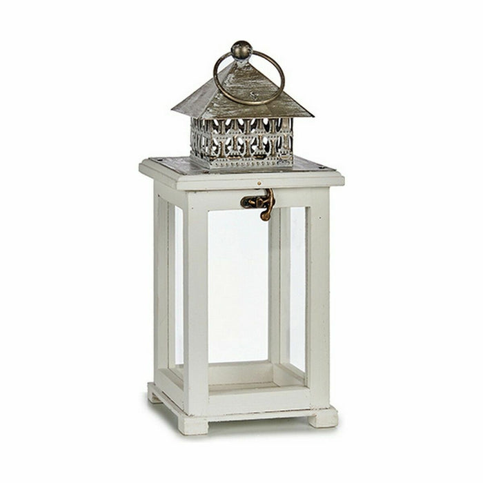 Lucerna Alb Argintiu Lemn Metal 13 x 29 x 13 cm (6 Unități)