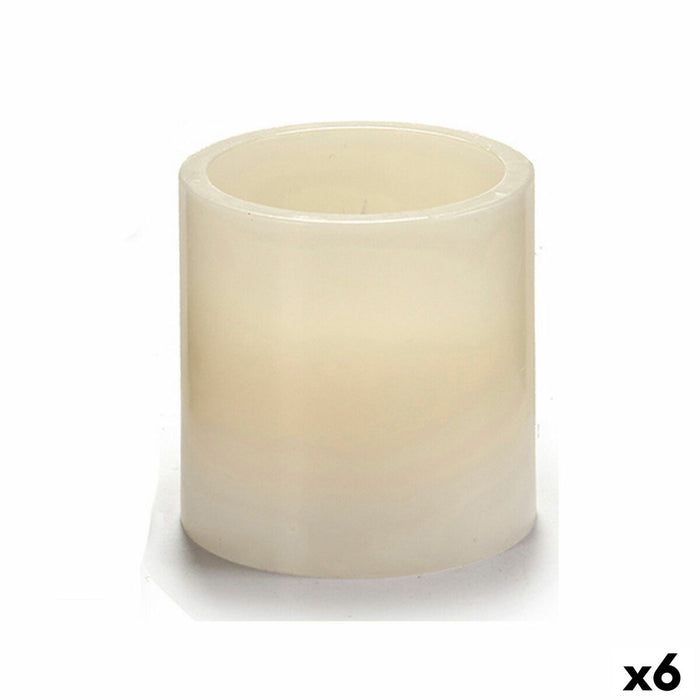 Lumânare LED Crem 7,5 x 7,5 x 7,5 cm (6 Unități)