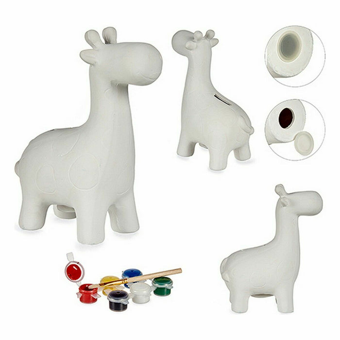 Piggy Bank pentru vopsit Girafă Ceramică 6,8 x 16,2 x 13,2 cm (12 Unități)