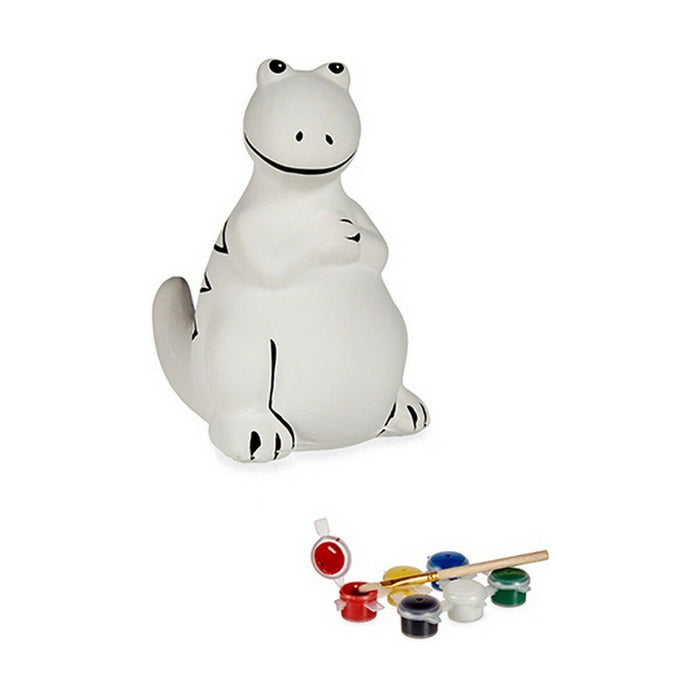 Piggy Bank pentru vopsit Dinozaur 8,5 x 13,2 x 11 cm Ceramică (12 Unități)