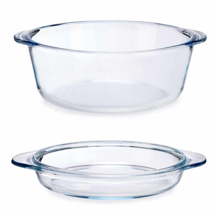 Caserolă Cu Capac Transparent Sticlă borosilicată 2,1 L (4 Unități)