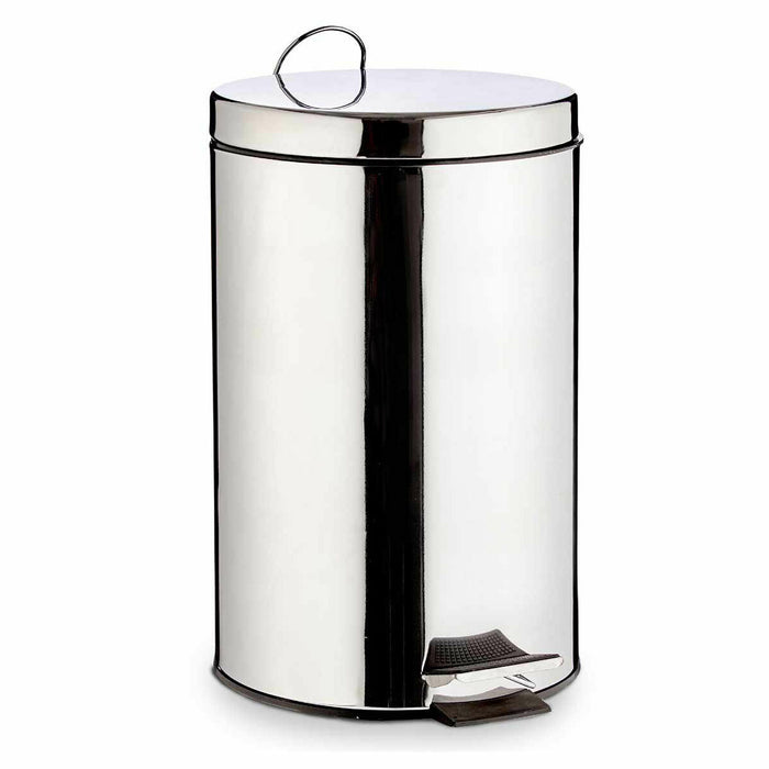 Coș de gunoi pentru hârtie cu pedală Argintiu Oțel inoxidabil Plastic 12 L (4 Unități)