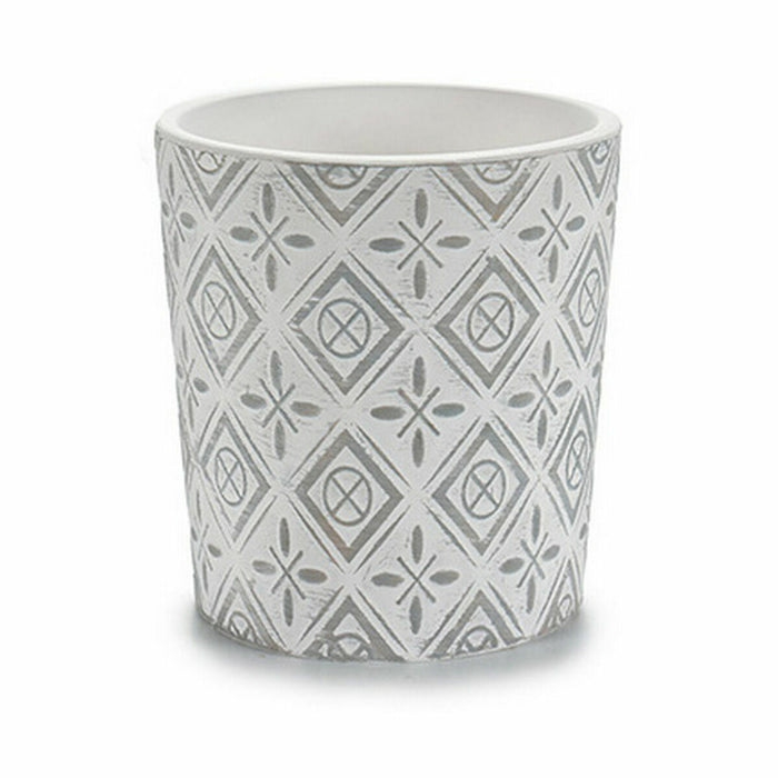 Ghiveci Model Alb Gri Ceramică 12,3 x 12 x 12,3 cm (144 Unități)