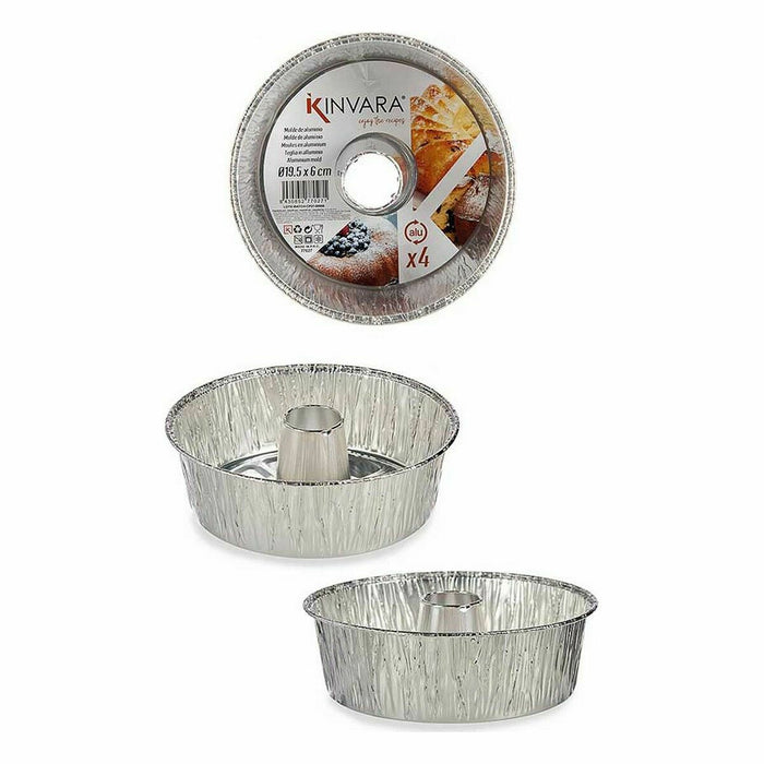 Set de vase pentru tort De unică folosință Inel Aluminiu 19,5 x 7 x 19,5 cm (24 Unități)